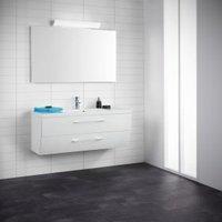 Scanbad Rumba Waschplatz mit Spiegel 120, Weiß hochglanz 3-teilig