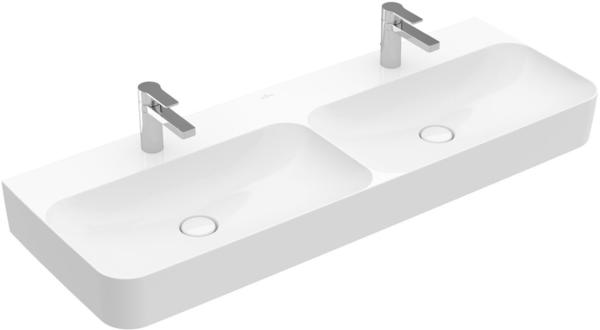 Villeroy & Boch Finion Doppelwaschtisch B: 130 T: 47 cm starwhite, mit HL durchgest o ÜL eck Star White C+