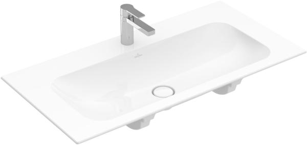 Villeroy & Boch Finion Schrankwaschtisch B: 100 T: 50 cm starwhite, mit CeramicPlus, mit 1 Hahnloch, ohne Überlauf 4164A2R2