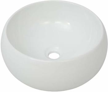 vidaXL Waschbecken rund Keramik 40 x 15 cm weiß (142340)
