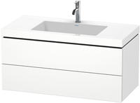 Duravit L-Cube M&ouml;belwaschtisch c-bonded wandh&auml;ngend mit 2 Ausz&uuml;gen und 1 Hahnloch