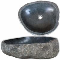 vidaXL Waschbecken Flussstein Oval (45-53)x(34-41) cm