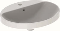 Geberit VariForm Einbauwaschtisch oval, 550x450mm, mit Hahnloch, mit &Uuml;berlauf,