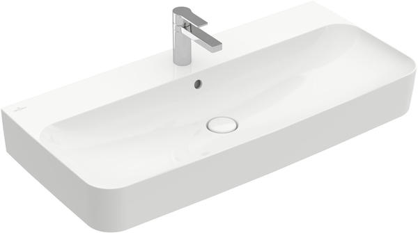 Villeroy & Boch Finion Waschtisch B: 100 T: 47 cm stone white, mit CeramicPlus, geschliffen, mit Überlauf 41681GRW