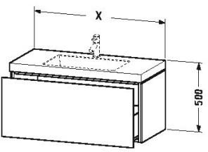 Duravit L-Cube/Vero Air Graphit 80x48cm (LC6917N4949)