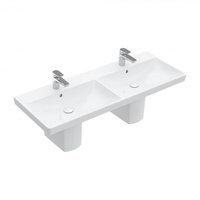 Villeroy & Boch Avento Schrank-Doppelwaschtisch 120 x 47 cm, mit 2 Hahnl&ouml;chern, mit