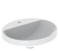 Geberit VariForm Einbauwaschtisch oval, 500x450mm, mit Hahnloch, ohne &Uuml;berlauf,