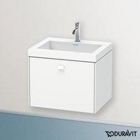 Duravit Brioso Waschtischkombination c-bonded wandhängend 60 x 48 cm, 1 Auszug, Griff Korpusfarbe weiß matt, Dekor, BR4600O1818