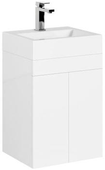 Treos Serie 910 Handwaschbecken mit Waschtischunterschrank mit 2 Türen weiß (910.05.0422)