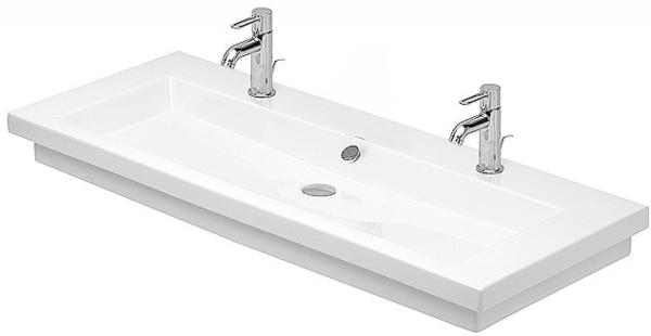 Duravit 2nd floor Doppel-Waschtisch 1200 mm, geschliffen, mit Hahnloch