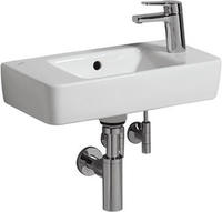 Geberit Renova Compact Handwaschbecken 40 cm, asymmetrisch mit Hahnloch links,