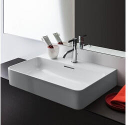 Laufen VAL 65 / 42 cm, wei&szlig;, mit 1 Hahnloch, geschliffen, mit &Uuml;berlauf (H8162840001041)