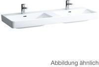 LAUFEN PRO S Doppelwaschtisch 130 cm, mit 6 Hahnl&ouml;chern, mit 2 &Uuml;berl&auml;ufen,
