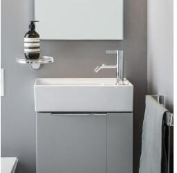 Laufen Kartell 46 / 28 cm, mit verdecktem Ablauf weiß matt, mit 1 Hahnloch (H8153347571111)