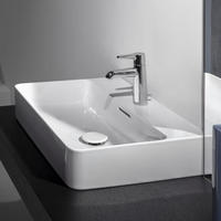 LAUFEN Val Aufsatzwaschtisch 75 x 42 cm mit 1 Hahnloch, mit &Uuml;berlauf, Badkeramik,