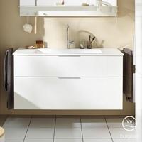 Burgbad Eqio Waschtischkombination mit Mineralguss-Waschtisch 122 cm, mit Griff G0146 Eqio B: 122 T: 49 H: 61,6 cm