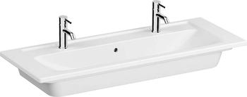 Vitra Integra Doppelmöbelwaschtisch 120 cm, mit Überlaufloch, 2 Hahnlöcher Integra B: 120 T: 46,5 cm weiß 7058B003-1474
