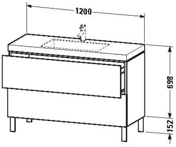 Duravit Vero Air Nussbaum 120x48cm (LC6939N7979)