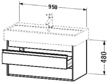 Duravit Ketho 440x950x480mm basalt matt (KT663804343)