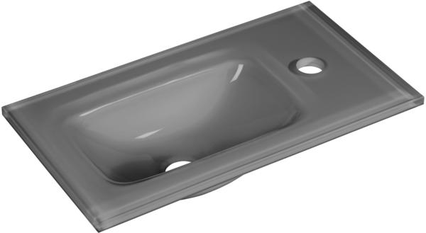 Fackelmann Glas-Waschbecken für Gäste-WC 45 cm grau