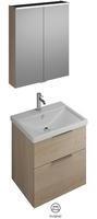 Burgbad Eqio Möbelkombination inkl. Keramik-Waschtisch 65 cm, mit Griff G0146 eiche dekor cashmere (melamin) SFAN065-F3180-C0001-G0146