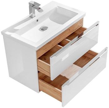 Lomadox Waschtisch TOSKANA-56 Hochglanz wei&szlig;, B/H/T ca. 81/61/46cm