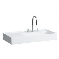 Laufen Kartell Waschtisch 8103397571111, 90x46cm, wei&szlig; matt, Ablage links, 1 Hahnloch, Saphirkeramik