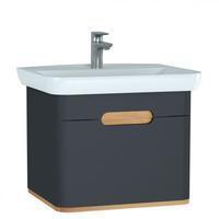 Vitra Sento Waschtischkombination 63 x 48,5 cm mit 1 Auszug anthrazit matteiche natur 60818