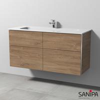 Sanipa 3way Waschtisch Design mit Waschtischunterschrank mit 4 Auszügen, BR48259