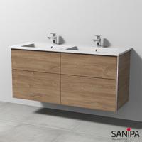 Sanipa 3way Doppelwaschtisch Venticello mit Waschtischunterschrank mit 4 Auszügen, BR32859