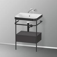 Duravit Happy D.2 Plus Waschtisch mit Metallkonsole und Unterschrank mit 1 Auszug B: 57.5 H: 85 ohne Einrichtungssystem HP4740N8080