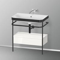 Duravit Happy D.2 Plus Waschtisch mit Metallkonsole und Unterschrank mit 1 Auszug, HP4742N2222