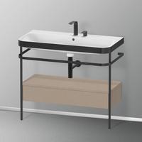 Duravit Happy D.2 Plus M&ouml;belwaschtisch 97,5 x 49 cm c-bonded, mit 2 Hahnl&ouml;chern mit Metallkonsole bodenstehend mit 1 Schubkasten
