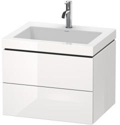 Duravit Vero Air Waschtisch mit L-Cube Waschtischunterschrank mit 2 Auszügen, LC6926O2222