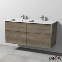 Sanipa 3way Doppelwaschtisch Venticello mit Waschtischunterschrank mit 4 Auszügen, BR32837