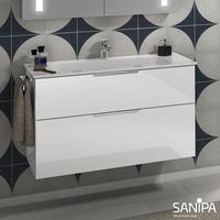 Sanipa 3way Waschtisch Design mit Waschtischunterschrank mit 2 Auszügen, UF48178