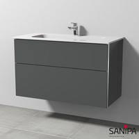 Sanipa 3way Waschtisch Design mit Waschtischunterschrank mit 2 Auszügen, BR48122