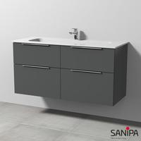 Sanipa 3way Waschtisch Design mit Waschtischunterschrank mit 4 Auszügen, UM48222