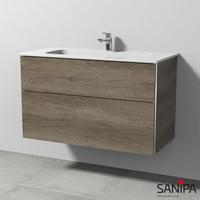 Sanipa 3way Waschtisch Design mit Waschtischunterschrank mit 2 Auszügen, BR48137
