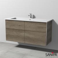 Sanipa 3way Waschtisch Venticello mit Waschtischunterschrank mit 4 Auszügen, BR32737