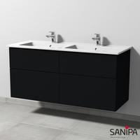 Sanipa 3way 125,5x47,7x59,1cm Schwarz-Matt mittig SF32808
