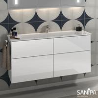 Sanipa 3way 117x46x58,2cm Weiß-Glanz mittig SF48278