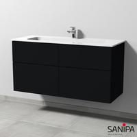Sanipa 3way 117x46x58,2cm Schwarz-Matt mittig SF48208