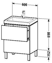 Duravit L-Cube/Vero Air Basalt 60x48cm (LC6936N4343)