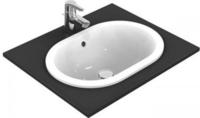 Ideal Standard Connect Einbauwaschtisch, oval, ohne Hahnloch, mit &Uuml;berlauf,