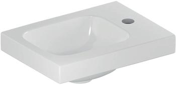 Geberit iCon Light Handwaschbecken, 38 cm x 28 cm, mit Hahnloch rechts, ohne Überlauf, Ablagefläche rechts, 501830, Farbe: weiß