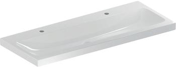 Geberit iCon Light Waschtisch, 120 cm x 48 cm, mit 2 Hahnlöcher, ohne Überlauf,501837, Farbe: weiß-KeraTect - 501.837.00.6