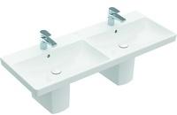 V&B Schrank-Doppelwaschtisch AVENTO 120x47cm, eck, 2xHahnloch, m &Uuml;, st w C+
