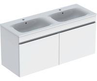 Geberit Renova Plan Doppelwaschtisch mit Waschtischunterschrank mit 2 Auszügen und 2 Innenschubladen, 501918011