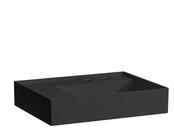 Laufen Laufen Kartell Waschtisch, Ablage links, 2 Hahnl&ouml;cher, ohne &Uuml;berlauf, 600x460mm, H810335, Farbe: Schwarz Matt - H8103357168151